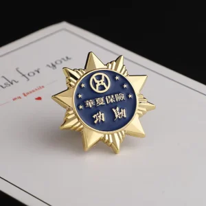 Gold Electroplated Zinc Alloy Custom Star 3D Pin Badges UV Printing Lacquer Finish Rhinestone Decorated Eco Friendly Fashion