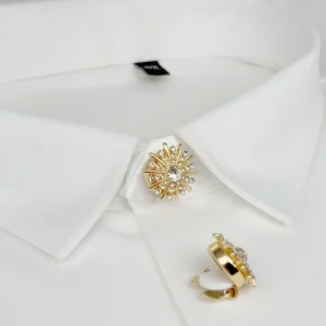 Gold Fashion Sunburst Design Cufflinks Copper Base Shirt Decorative Buttons Business Engagement Gift Wedding Party