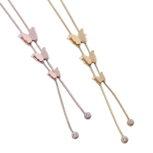 Gold Initial Animal Shape Christian Bamboo Chain Gold Plated High end Pendant Necklace for Women Engagement Wedding Party