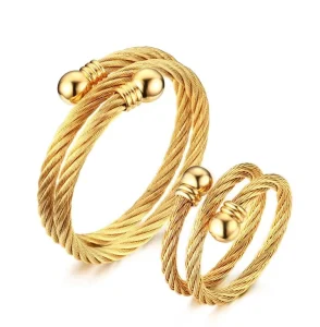 Gold Jewellery Dubai Latest Fashion Design 18k Gold Plated Stainless Steel Jewelry Set