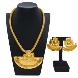 Gold Jewelry Set Simple Flower Bead Necklace Jewelry Sets Women’s Costume Accessories MH21001530