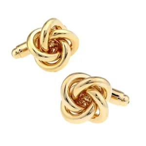 Gold Love Knot Elegant Cufflinks Custom Mens Suit Shirt Fashion Accessory Wedding Tuxedo Trendy Jewelry Gift Set