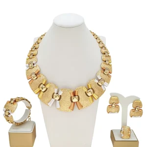 Gold Plated African Engagement Jewelry Set Wedding Nice Jewelry Necklace for Ladies
