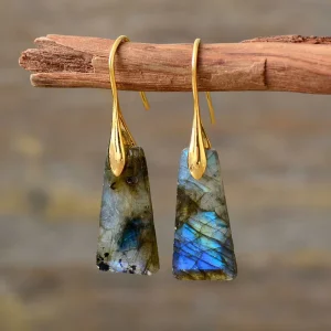 Gold Plated Bohemian Style Crystal Rhinestone Heart Shape Drop Earrings for Women’s Anniversary Jewelry