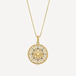 Gold Plated Brass Necklace Zircon Custom LOGO Pendant Healing Stone Spiritual Necklace