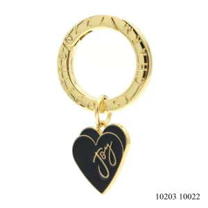 Gold Plated Heart Pendant Charm Metal Bag Enamel Charms with Spring O Ring Clasp for Handbag
