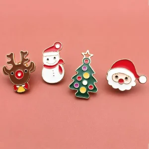 Gold Plated Soft Enamel Metal Badge Custom Lapel Pin Brooch for Holiday Decoration and Party Favors