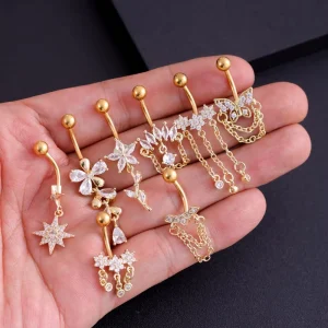 Gold Plated Stainless Steel Body Piercing Earrings