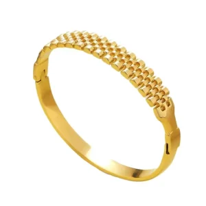 Gold Plated Stainless Steel Fashion Bracelets for Men and Women Elegant Bangles for All
