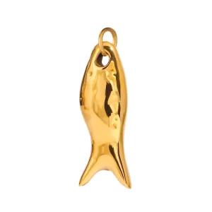 Gold Plated Stainless Steel Ocean Koi Fish DIY Pendant Charms for Jewelry Accessories