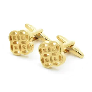 Gold Plated Window Elegant Cufflinks Custom Men’s Suit Shirt Fashion Accessory Wedding Tuxedo Trendy Jewelry Gift Set