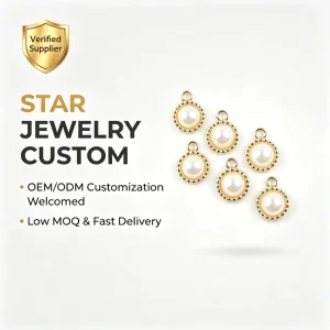 Gold Plated Zircon Jewelry DIY Accessories Pearl Pattern Enamel Alloy Pendants for Necklaces Bracelets Wedding & Party Gifts