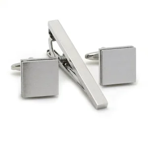 Gold Silver Blank Cufflinks Tie Clips Custom Mens Suit Shirt Fashion Accessory Wedding Tuxedo Trendy Jewelry Tie Bar