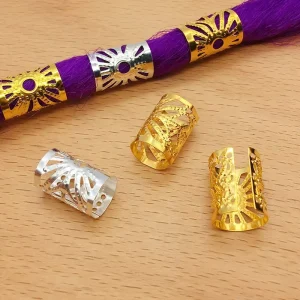 Gold Silver Hair Decoration Accessories for Dreadlocks Hair Braid Ring Clips