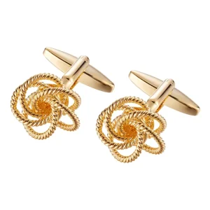 Gold Silver Knot Elegant Cufflinks Custom Men’s Suit Shirt Fashion Accessory Wedding Tuxedo Trendy Jewelry Gift Set