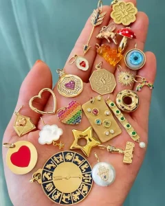 Gold Silver Plated Alloy Ladies & Children’s Flower Pendant Charms for Bracelets and Necklaces