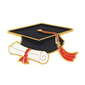 Gold Silver Plated Enamel Pins Metal Lapel Brooches Butterfly Clutch Die Cast Graduation Season Gift Decoration for Backpack