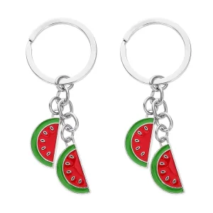Gold Watermelon Carabiner Keychain for Women School Bag Pendant Jewelry Lightweight Zinc Alloy
