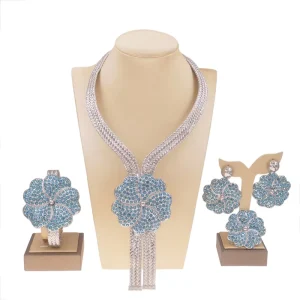 Golden Beads Jewelry Luxury Custom Gold Plated Long Chain Necklace for Women Dubai Jewelry Set for Earrings Necklace