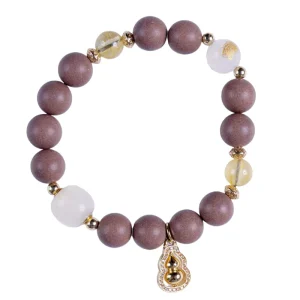 Golden Gourd Synthetic Ambergrisscent Beads Bracelets with Charms Chinese Lucky Charm Aroma Handmade Fashion Bracelets Bangles