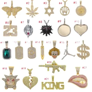 Golden Retro Pendant Necklace Hip-Hop Style Men’s Rock Gold Chain Zinc Alloy Jewelry