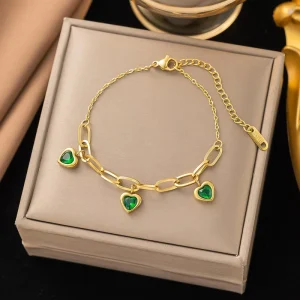 Golden Stainless Steel Jewelry Chain Bracelet Women’s Simple Unique Versatile Bracelet
