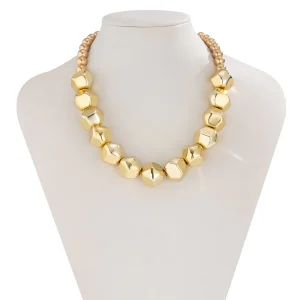 Goth Creative Vintage Adjustable Choker Necklace Bracelet Set Big CCB Beads Gold Grunge Wedding Jewelry For Men Women