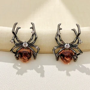 Gothic European Dark Personality Spider Shaped Earrings Exquisite Fashionable Accessories