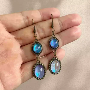 Gothic Style Blue Stone Drop Pendant Earring Women Party Jewelry Gift Vintage Punk Hip Hop Jewelry Earrings Broches Para Mujeres