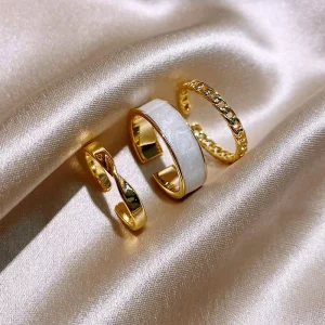 Gothic Style Three Piece Opening Rings for Women Fashion Jewelry European and American Wedding Party Ring