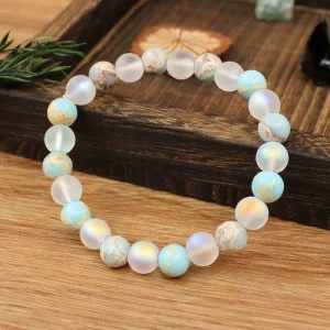 Gradient Glass Beads Bracelet Couple Natural Stone Crystal Bracelets Fashion Jewelry for Gifts
