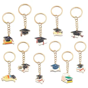 Graduation Keychains Metal Cap Keyring Bulk Gift for College High School Students Bag Charm Keepsake Accessories