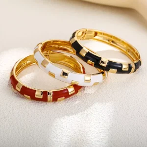 Greek Girls’ Association Series Alloy Bracelets with Enamel Colored Handsome Bracelets with Drop Design Fashion Style