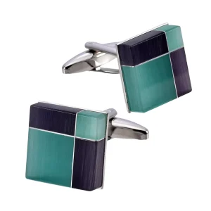 Green Blue Agate Stone Elegant Cufflinks Custom Suit Shirt Mens Fashion Jewelry Wedding Tuxedo Trendy Accessory Gift