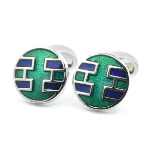 Green Blue Hard Enamel Elegant Cufflinks Custom Mens Suit Shirt Fashion Accessory Wedding Tuxedo Trendy Jewelry Gift