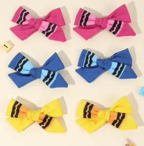 Grosgrain Back to School Pencil Bow Hair Clips for Girls Party Hair Accessories Hairpins
