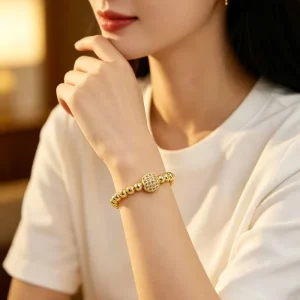 Guangzhou Jewelry Factory Stainless Steel 6mm Bead 8mm Zircon Ball Crystal Bead Charm Bracelet