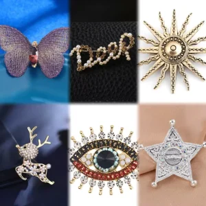 HD04 Fashion Brooch Pins for Women Safety Pin DIY Wedding Party Brooch Pins for Women and Girls