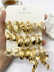 HL High Quality Plastic Resin Earring Set With Fsh Tail Shell Geometric Women Earrings Set