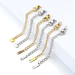 HONGTU HT Model 18K Stainless Steel DIY Jewelry Set 5cm Tail Chain Lobster Clasp Special Bag Parts Accessories