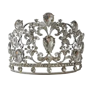 Hair Accessories Big Pageant Crown Colorful Alloy Crystal Coronas De Reina Tall Beauty Crown Diamond Tiaras