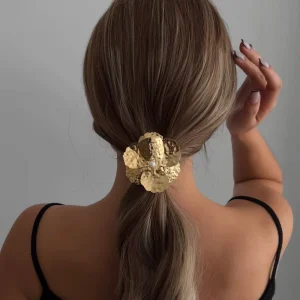 Hair Accessories European Style Ponytail Elastic Hair Tie Fashion Bow Flower Alloy Hair Band for Women