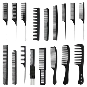 Hair Braid Dyed Slice Highlights Steel Rat Tail Comb For Hairdresser Parting Comb
