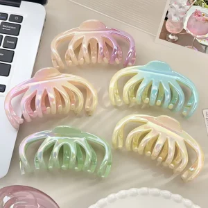 Hair Clip Back Head Hair Holder Large Shark Clip Korean Gradient Hair Claw for Women