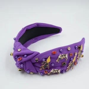 Halloween Black Cat & Skull Moon Charm Knotted Headbands Multi Color Hair Hoops Holiday Hair Accessories