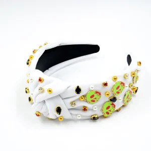 Halloween Cat Pumpkin and Skull Charm Knotted Headbands Multi Color Hair Hoops Holiday Hair Accessories