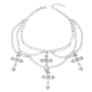 Halloween Christmas New Year Jewelry Gift Goth Gothic Jewelry Cross Pendant Fashion Necklace Set for Women Men