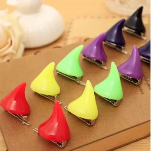 Halloween Devil Horn Hair Clip Red Resin Handmade Lightweight Durable Cosplay Barrette Women Party Costume Gothic Styling 5cm
