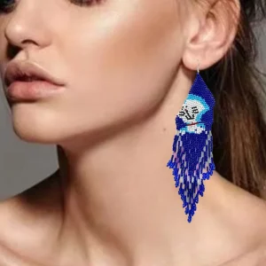 Halloween Ghost DIY Handmade Beaded Rice Bead Tassel Earrings Fashion Jewelry Earring