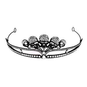 Halloween Queen Hair Accessories Gothic Style Crown Black Skull Witch Costume Party Decoration Crown